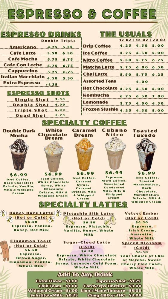 Chill Cawfee Espresso & Coffee Menu