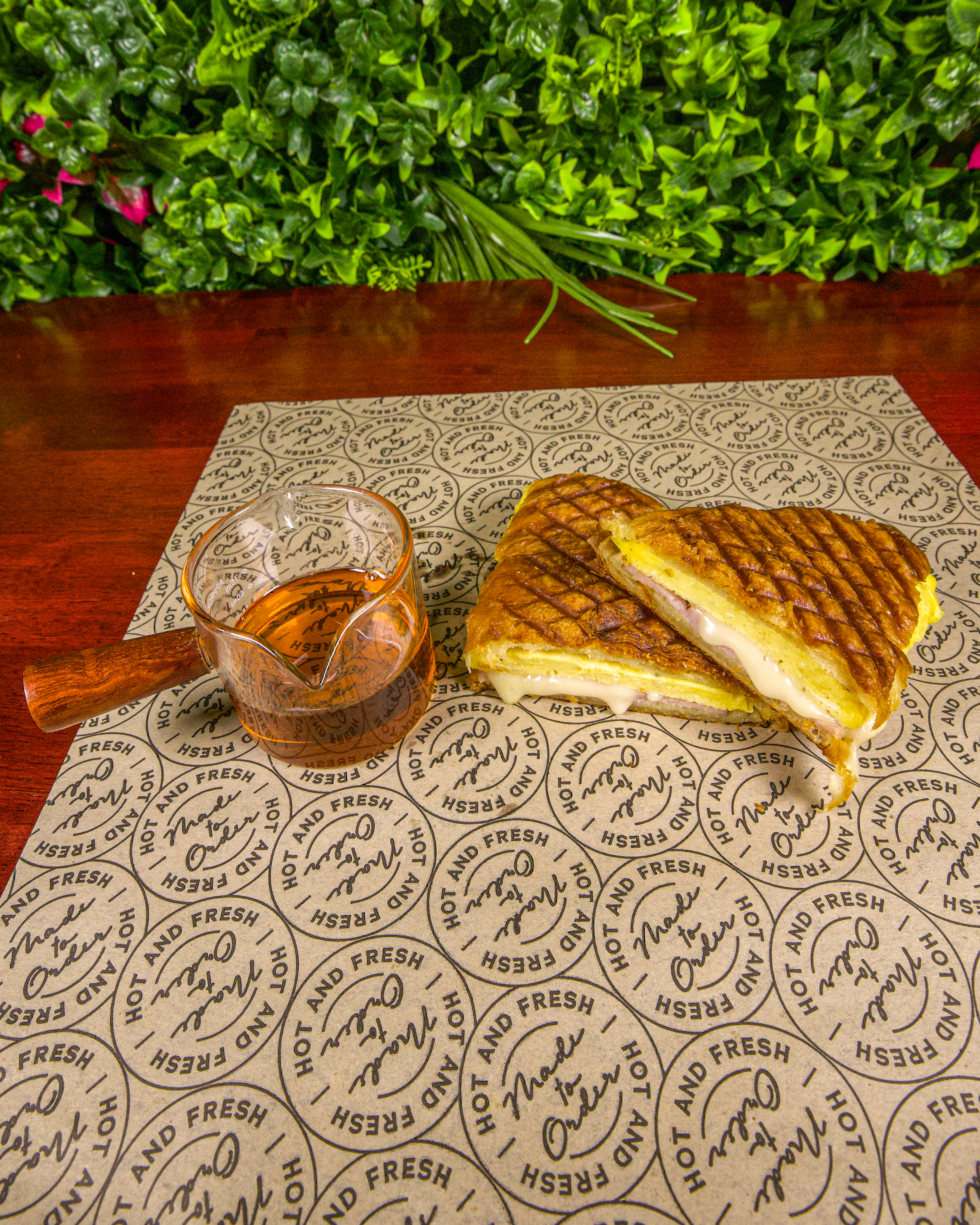 Ham Swiss & Egg Croissant w/ Syrup
