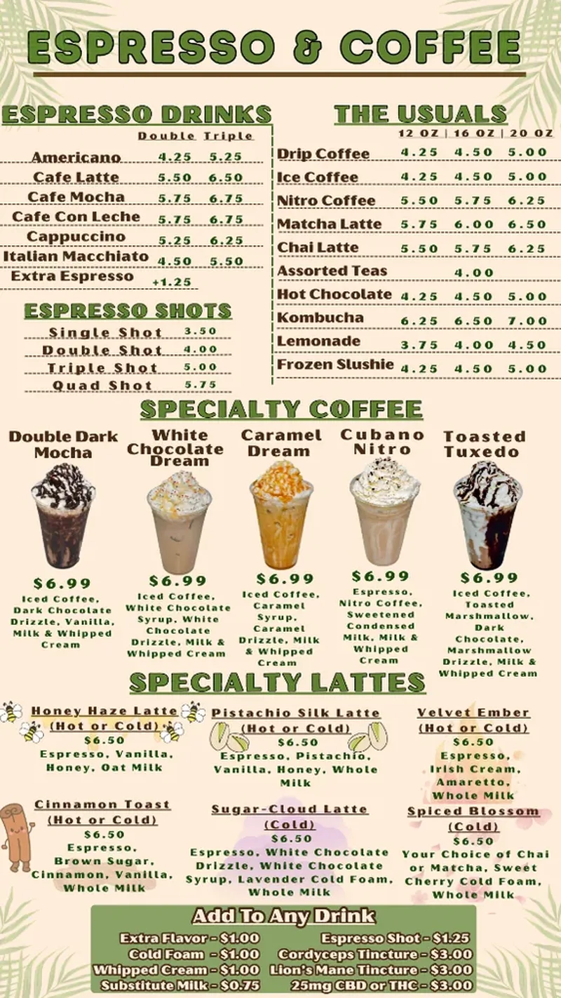 Chill Cawfee Espresso & Coffee Menu