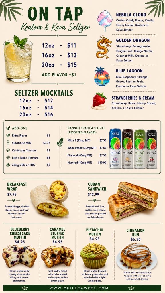 Quigs On Tap, Mocktails & Food Menu
