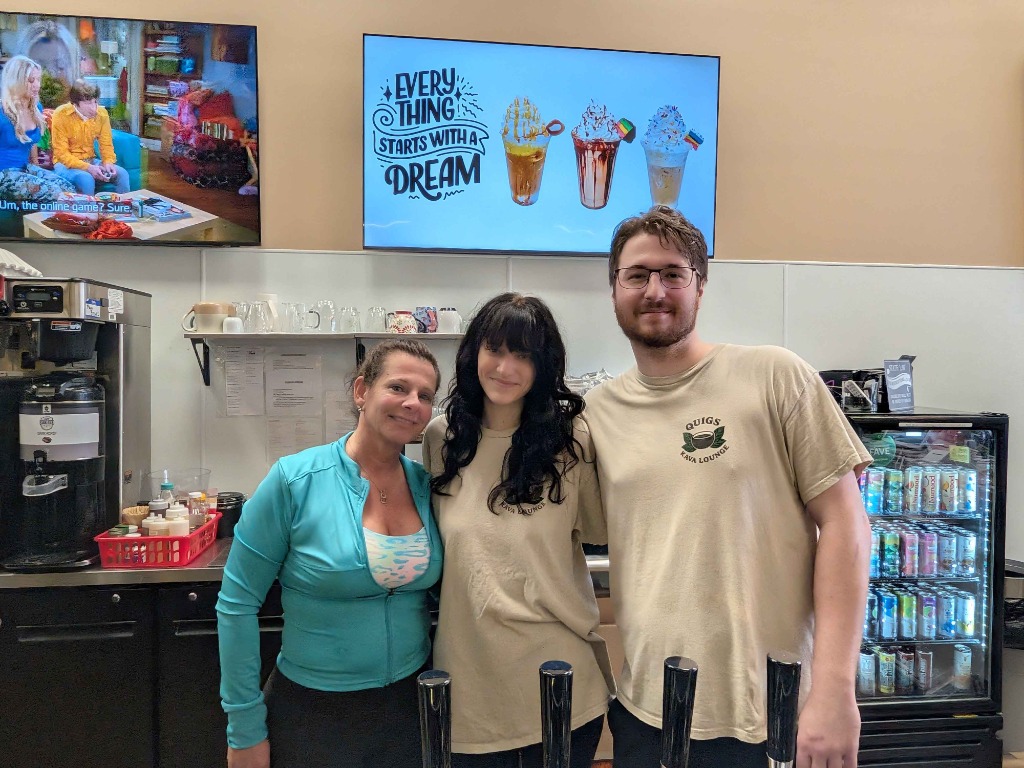 Lisa and Hunter Behind the Bar at Chill Cawfee
